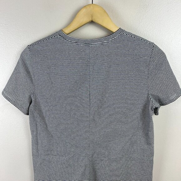Theory Continuous T-shirt Dress Size Small Black Stripes Minimal Capsule Comfy - Picture 7 of 8